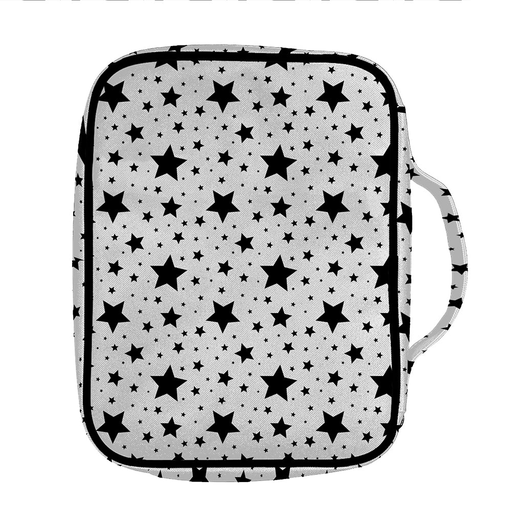 White And Black Star Pattern Print Front Pocket Bible Bag