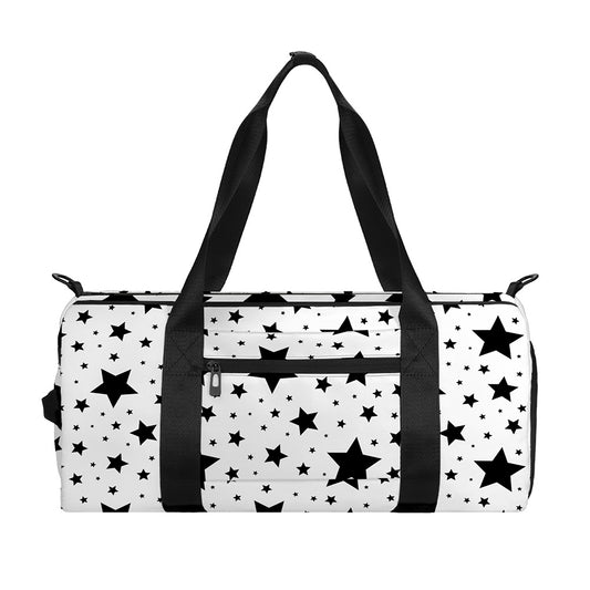 White And Black Star Pattern Print Gym Bag