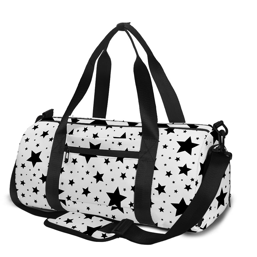 White And Black Star Pattern Print Gym Bag