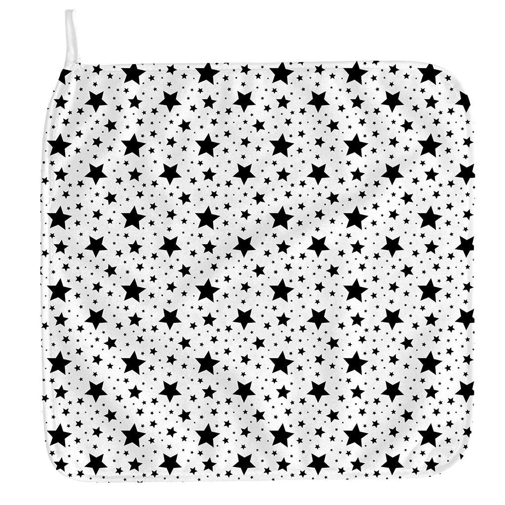 White And Black Star Pattern Print Hand Towel