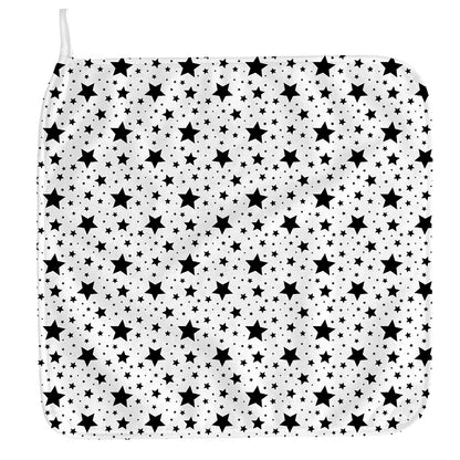 White And Black Star Pattern Print Hand Towel