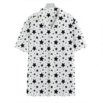 White And Black Star Pattern Print Hawaiian Shirt