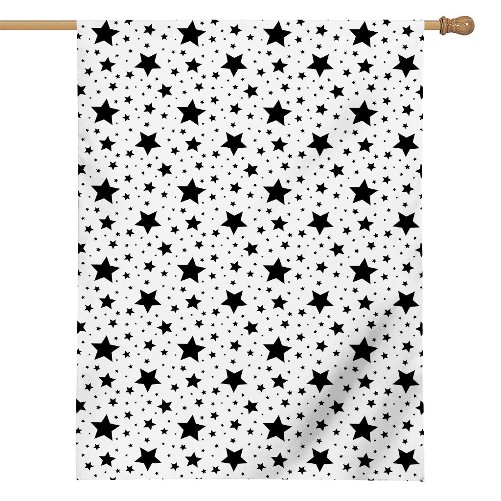 White And Black Star Pattern Print House Flag