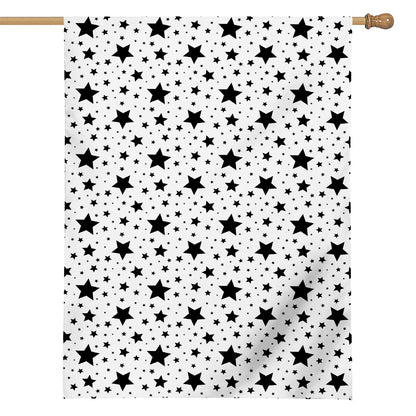 White And Black Star Pattern Print House Flag