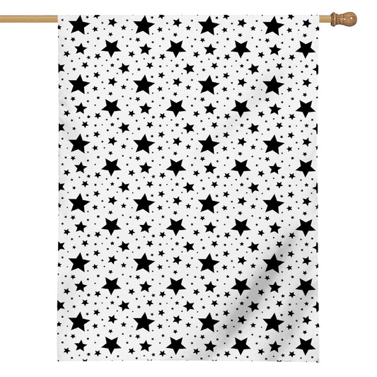 White And Black Star Pattern Print House Flag