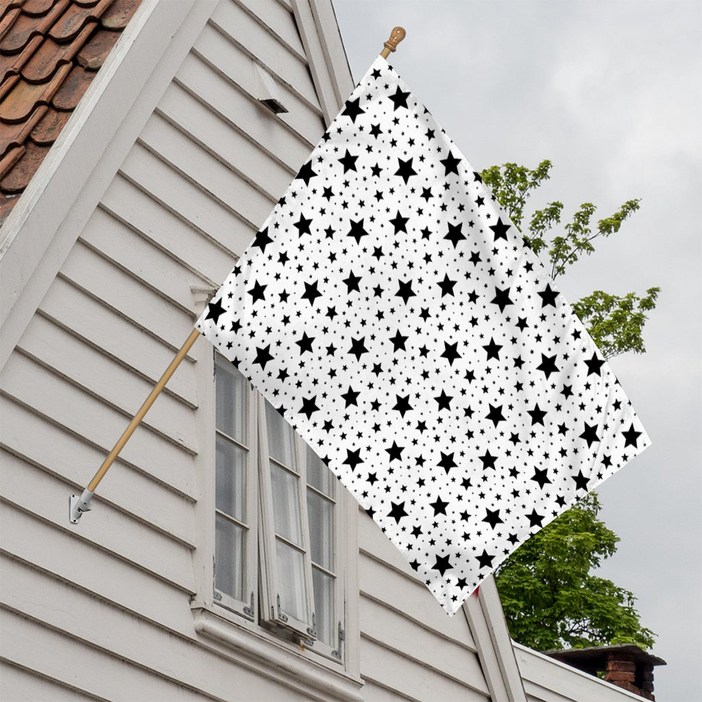 White And Black Star Pattern Print House Flag