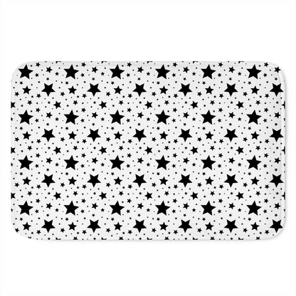 White And Black Star Pattern Print Indoor Door Mat