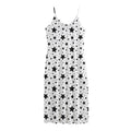 White And Black Star Pattern Print Jersey Midi Cami Dress