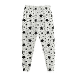 White And Black Star Pattern Print Jogger Pants