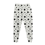 White And Black Star Pattern Print Jogger Pants