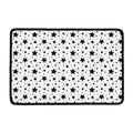 White And Black Star Pattern Print Kitchen Mat