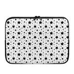 White And Black Star Pattern Print Laptop Sleeve