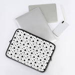 White And Black Star Pattern Print Laptop Sleeve