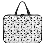 White And Black Star Pattern Print Laptop Sleeve With Handle
