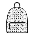 White And Black Star Pattern Print Leather Backpack