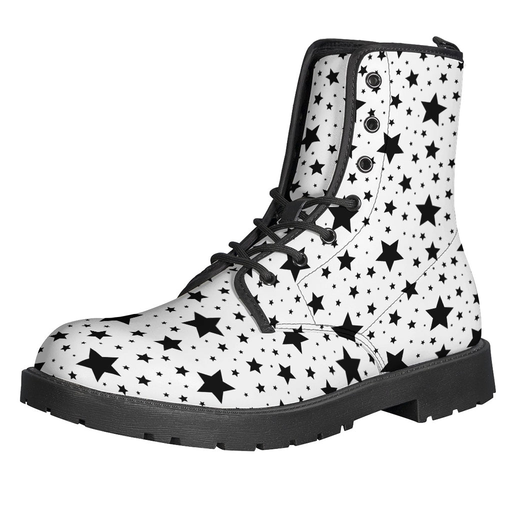 White And Black Star Pattern Print Backpack