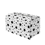 White And Black Star Pattern Print Leather Tissue Box Cover