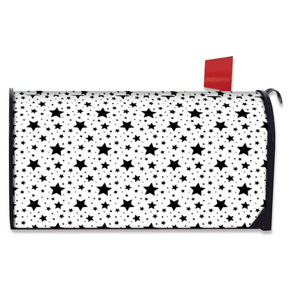 White And Black Star Pattern Print Mailbox Cover
