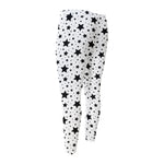 White And Black Star Pattern Print Men's Compression Pants