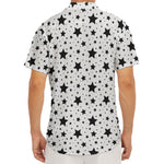 White And Black Star Pattern Print Men's Deep V-Neck Shirt