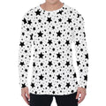 White And Black Star Pattern Print Men's Long Sleeve T-Shirt