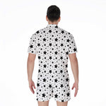 White And Black Star Pattern Print Men's Rompers