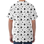 White And Black Star Pattern Print Men's Velvet T-Shirt