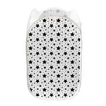 White And Black Star Pattern Print Mesh Laundry Hamper