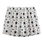 White And Black Star Pattern Print Mesh Shorts