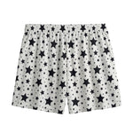 White And Black Star Pattern Print Mesh Shorts