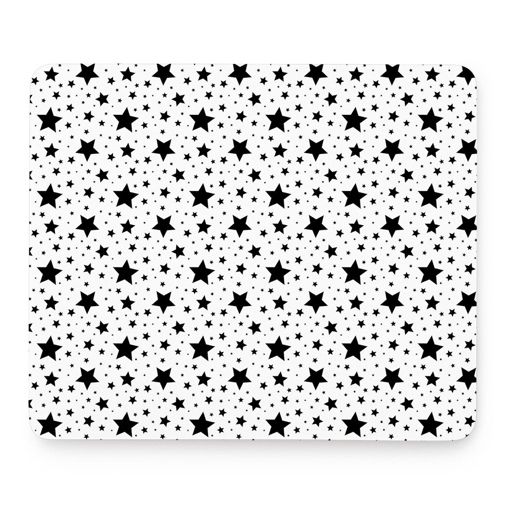 White And Black Star Pattern Print Mouse Pad