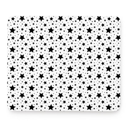 White And Black Star Pattern Print Mouse Pad