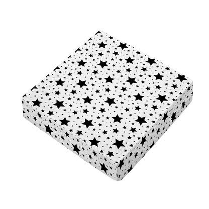 White And Black Star Pattern Print Outdoor Seat Cushion Cover