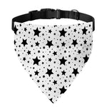 White And Black Star Pattern Print Over The Collar Dog Bandana
