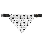 White And Black Star Pattern Print Over The Collar Dog Bandana