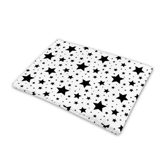White And Black Star Pattern Print Pet Cooling Mat Cover