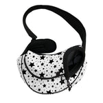 White And Black Star Pattern Print Pet Sling Carrier