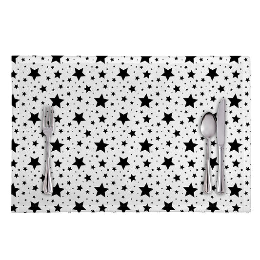 White And Black Star Pattern Print Placemat