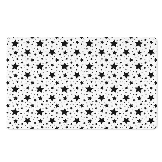 White And Black Star Pattern Print Polyester Doormat