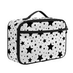 White And Black Star Pattern Print Portable Lunch Bag