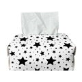 White And Black Star Pattern Print Rectangle Tissue Box Cover