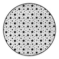 White And Black Star Pattern Print Round Floor Mat