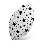 White And Black Star Pattern Print Rugby Ball