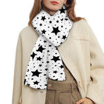 White And Black Star Pattern Print Scarf