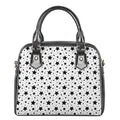 White And Black Star Pattern Print Shoulder Handbag