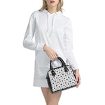 White And Black Star Pattern Print Shoulder Handbag