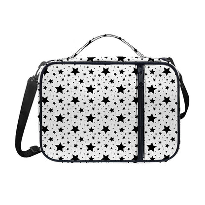 White And Black Star Pattern Print Shoulder Strap Bible Bag