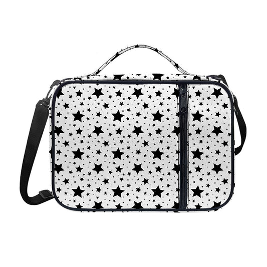 White And Black Star Pattern Print Shoulder Strap Bible Bag