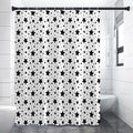 White And Black Star Pattern Print Shower Curtain