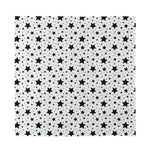 White And Black Star Pattern Print Silk Bandana